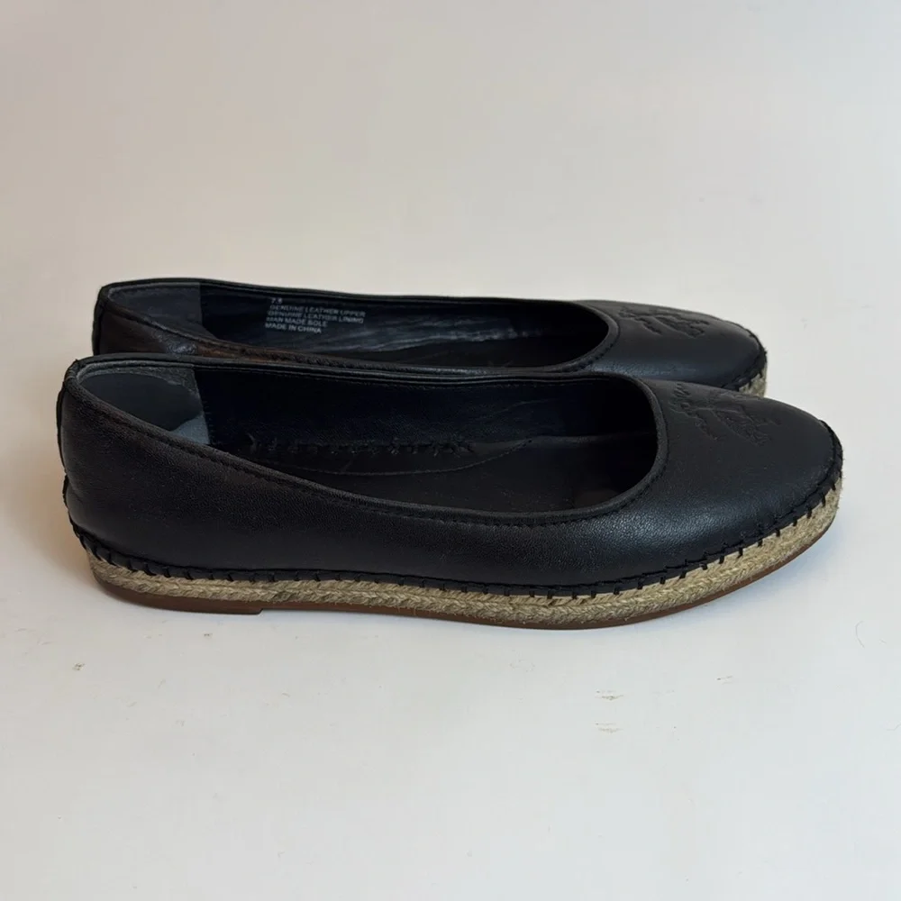 Brooks‎ Brothers Black Leather Espadrilles Size 7.5